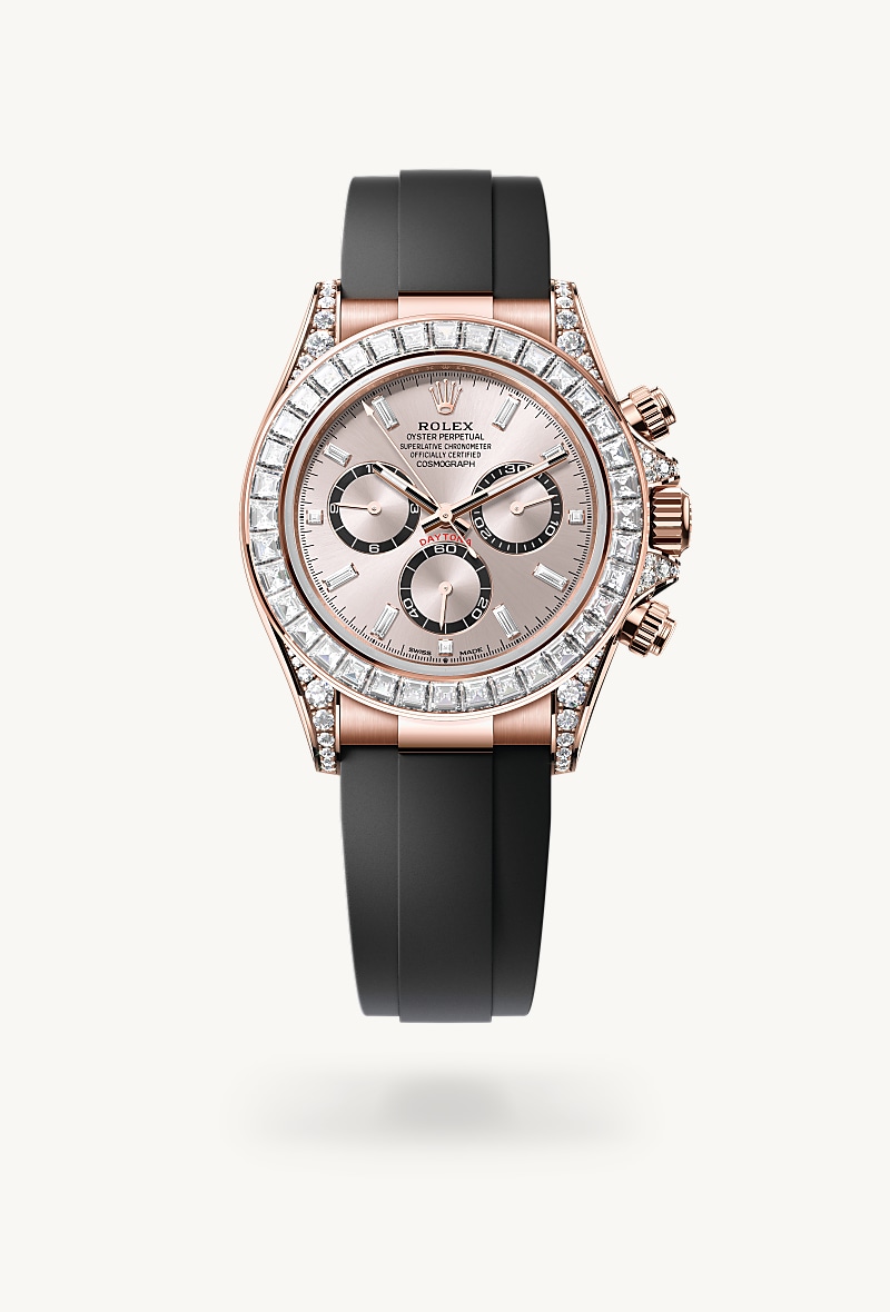 Oyster, 40 mm, emas Everose dan berlian
