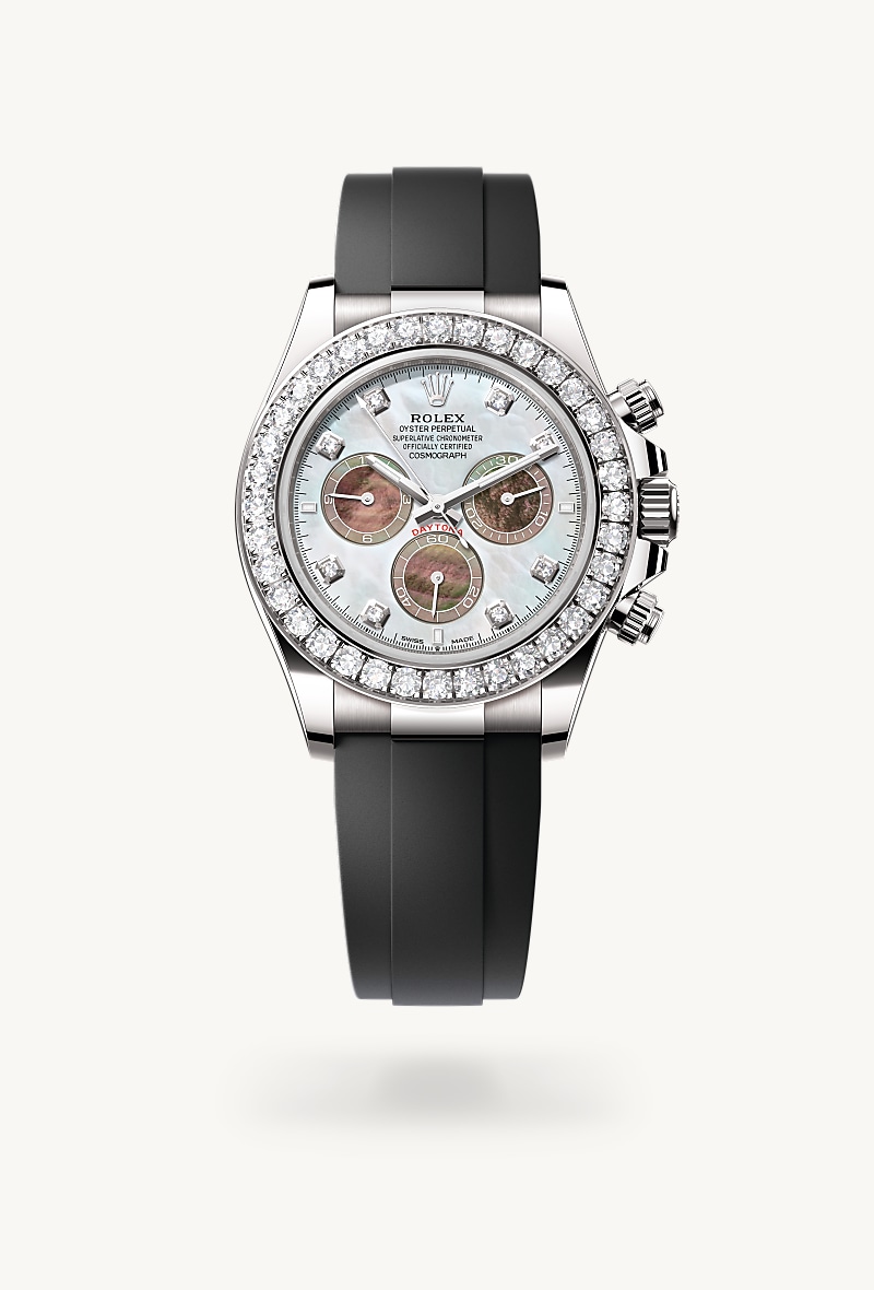 Oyster, 40 mm, emas putih dan berlian