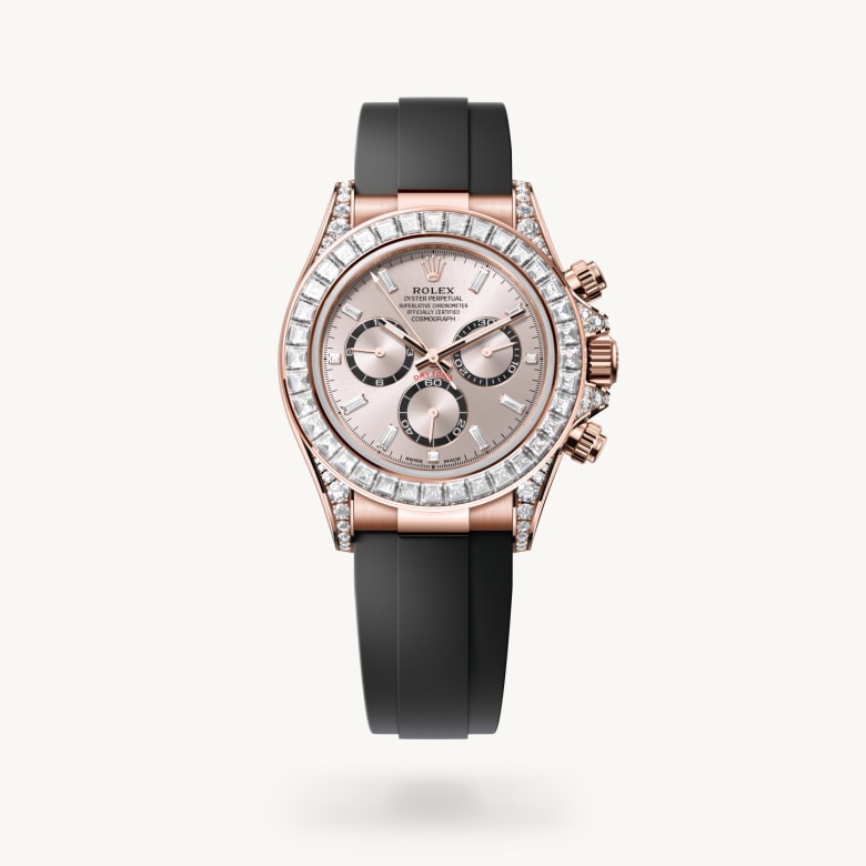 Oyster, 40 mm, emas Everose dan berlian