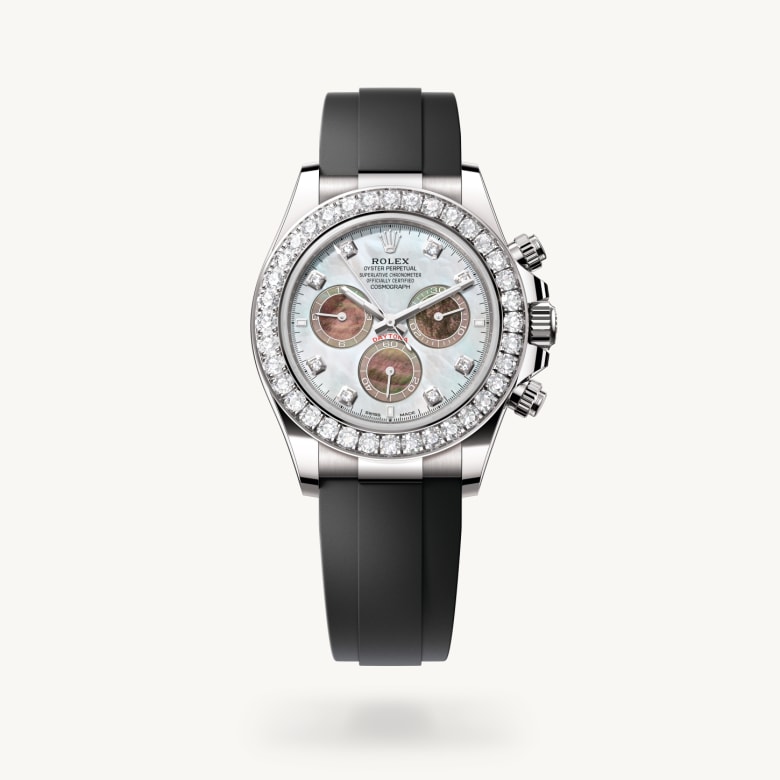 Oyster, 40 mm, emas putih dan berlian