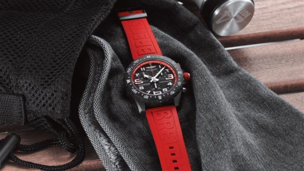 03 endurance pro with a red inner bezel and rubber strap