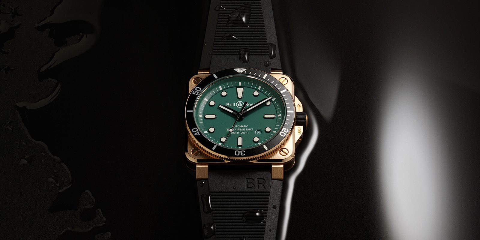 Bell & Ross BR 03-92 Diver Black & Green Bronze, Jam Tangan Selam Berparas Cantik