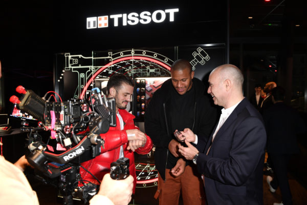 MMA Fighters Nelson Carvalho and Ciryl Gane 038 Sylvain Dolla Tissot CEO Tissot NBA Paris Game Event 2023.JPG