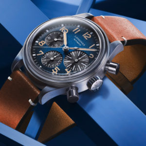 Longines Avigation BigEye di Hiasi Titanium dan Dial Biru