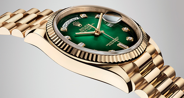 rolex day date green dial harga