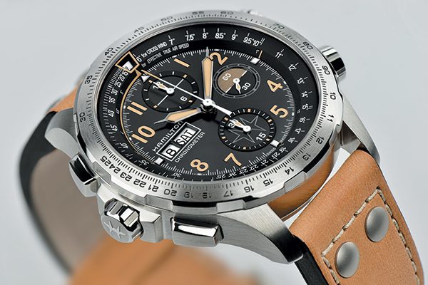 Khaki X-Wind Auto Chrono Leather Strap